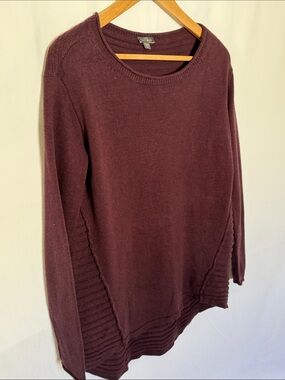 Lilla P Women's Scoop Neck Sweater in Burgundy Plum